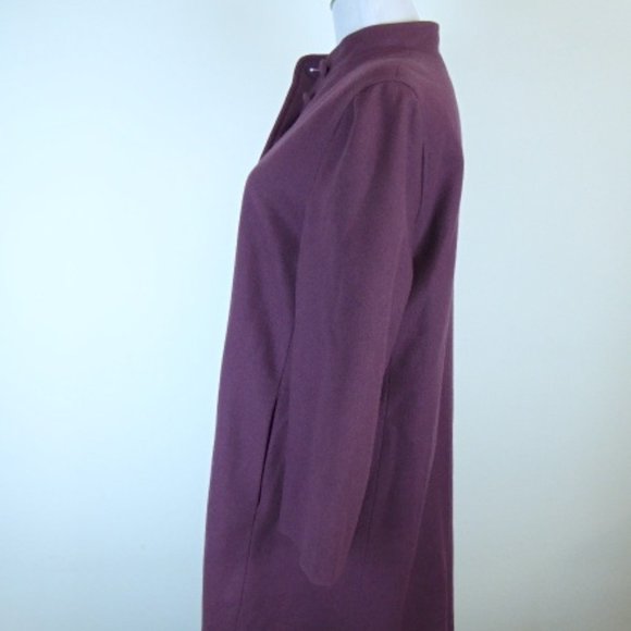 Asian VINTAGE CUSTOM MADE Mandarin wool PURPLE COAT m /L embroidered lining - Picture 4 of 7